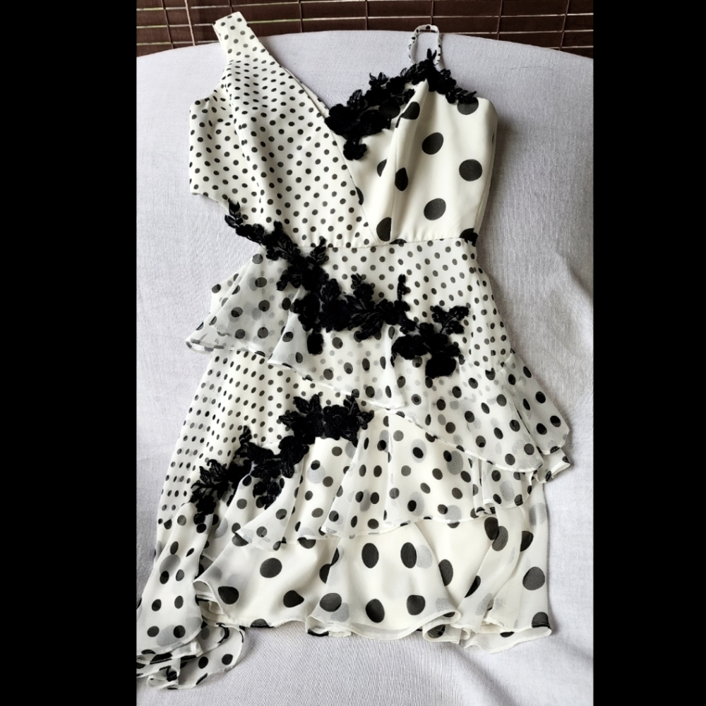 BCBG DRESS BLACK & WHITE SZ 2